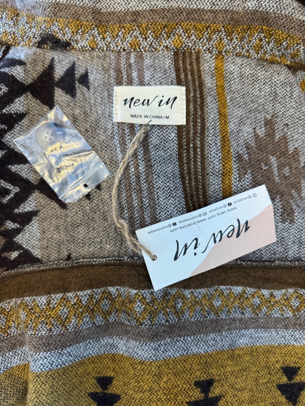 Women’s Brown Patterned Button-Up Jacket - Picture 4 of 5